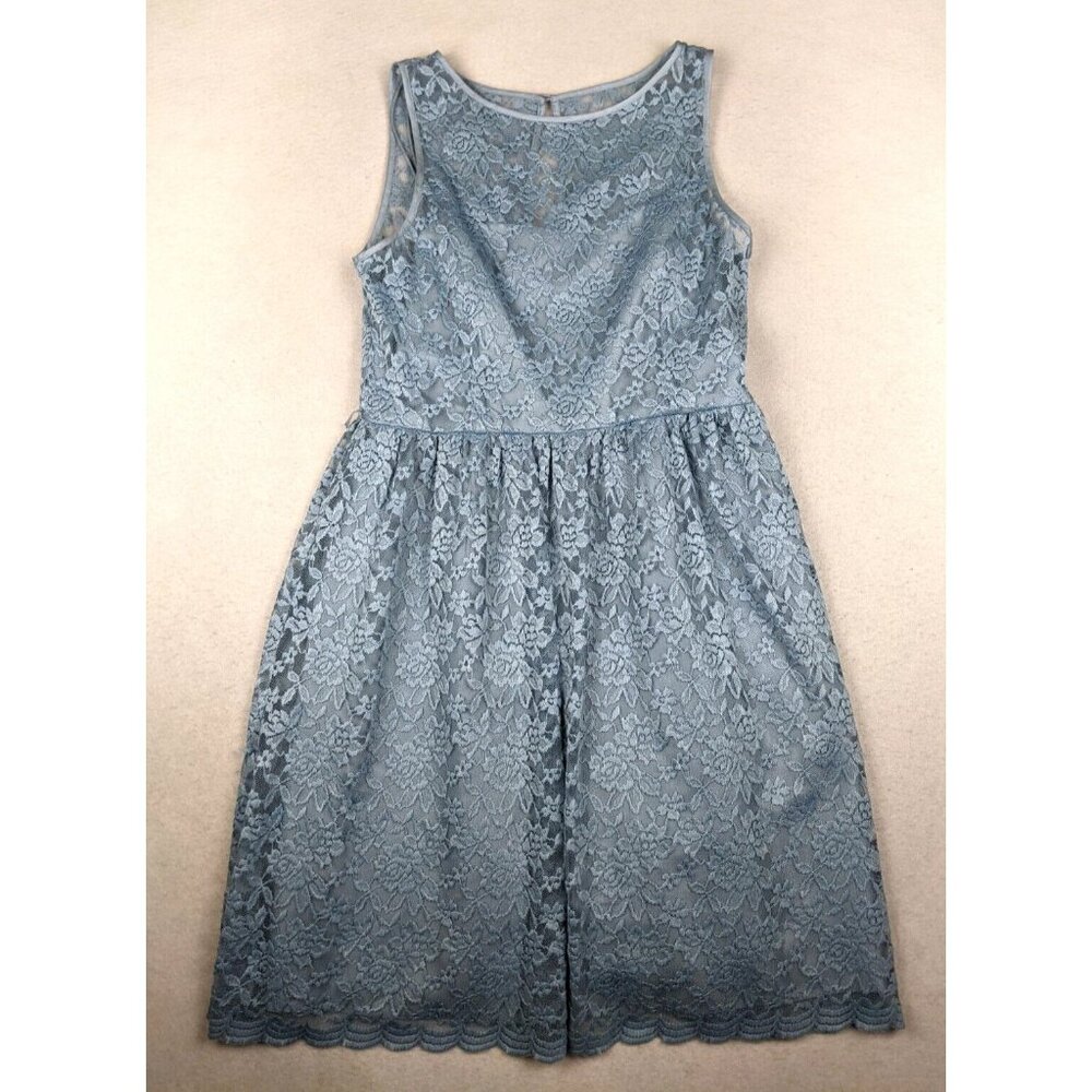 SIMPLY LILIANA Women's Dress Size 12 Blue Lace Fit & Flare Cottage Core